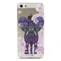 Carcasă cu relief de diamant, pentru Apple iPhone 5 / 5S / SE (2016) - Elefant şi flori
