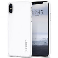 Carcasă ultra subţire rezistentă Spigen, pentru Apple iPhone XS / iPhone X - alb