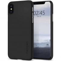 Carcasă ultra subţire rezistentă Spigen, pentru Apple iPhone XS / iPhone X - negru