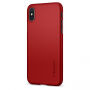 Carcasă ultra subţire rezistentă Spigen, pentru Apple iPhone XS / iPhone X - roşu