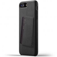 Husă din piele Mujjo de lux, cu buzunar pentru carduri, pentru Apple iPhone 8 Plus / 7 Plus - negru