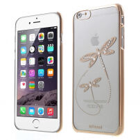 Carcasă X-FITTED pentru Apple iPhone 6 Plus / 6S Plus - aurie, cu libelule şi pietre Swarovski