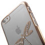 Carcasă X-FITTED pentru Apple iPhone 6 Plus / 6S Plus - aurie, cu libelule şi pietre Swarovski