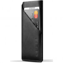Husă din piele Mujjo, fixă, cu buzunar pentru carduri, pentru iPhone 8 / 7 - negru
