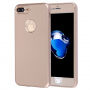 Carcasă din plastic pentru iPhone 8 Plus / 7 Plus cu protecţie 360° - protejează partea din faţă şi cea din spate - auriu