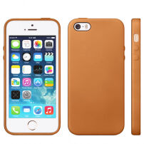 Carcasă cu design original Apple, pentru iPhone 5 / 5S / SE (2016) - maro deschis