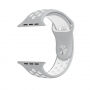 Curea silicon, pentru Apple Watch 42mm / 41mm / 40mm / 38mm - gri-alb