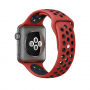 Curea silicon, pentru Apple Watch 42mm / 41mm / 40mm / 38mm - roşu-negru