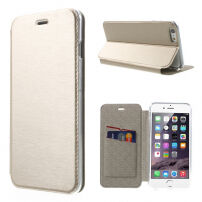 Husă din piele, cu deschidere flip, pentru Apple iPhone 6 / 6S – champagne