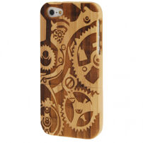 Carcasă din lemn pentru Apple iPhone 5 - steampunk