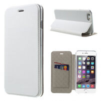 Husă din piele, cu deschidere flip, pentru Apple iPhone 6 / 6S – albă