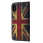 Husă cu stativ şi buzunar de acte, pentru Apple iPhone XS / iPhone X - steag retro UK