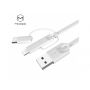 Cablu USB MCDODO, cu conectori lightning / micro USB / USB-C, pentru Apple iPhone - 1m - alb