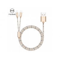 Cablu USB MCDODO, cu doi conectori lightning, pentru Apple iPhone - 1m - auriu