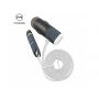 Încărcător auto MCDODO 3 în 1, cu conectori lightning şi două porturi USB, pentru Apple iPhone / iPad / iPod - 1,2 m -alb