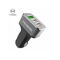 Încărcător auto MCDODO, cu două porturi normale şi un port de încărcare rapidă, (3.4A), pentru Apple iPhone / iPad / iPad - gri