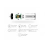 Încărcător auto MCDODO, cu două porturi USB, pentru Apple iPhone / iPad / iPod - argintiu