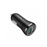 Încărcător auto MCDODO, cu port normal şi port de încărcare rapidă, pentru Apple iPhone / iPad / iPod - negru