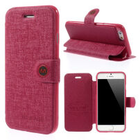 Husă MEILAITE din piele, cu clips magnetic, pentru Apple iPhone 6 / 6S – rose
