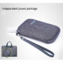 Cartinoe servietă elegantă, cu portofel mic, pentru MacBook până la 16" - negru