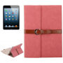 Husă de lux din piele PU, cu cataramă, pentru Apple iPad 4 / 3 / 2 - roz