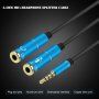 Reducţie / cablu conectare audio pentru căști și microfon de jack 3,5 mm la 2x jack 3,5 mm - albastru