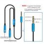Reducţie / cablu conectare audio pentru căști și microfon de jack 3,5 mm la 2x jack 3,5 mm - argintiu