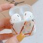 Husă din plastic moale pentru AirPods 1 / 2 - flori mov