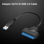 Cablu scurt / adaptor SSD de 2,5 "la USB 3.0 - negru