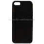 Carcasă transparentă spate, de protecţie, din plastic moale, pentru Apple iPhone 5 / 5S / SE (2016) - negru