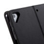 Husă MUTURAL, din piele artificială, cu stativ, pentru iPad 9,7" (2017/2018) / Pro 9,7" / Air 1 / 2 - negru cu broderie