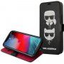 Karl Lagerfeld Heads carcasă flip pentru iPhone 12 mini - negru