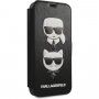 Karl Lagerfeld Heads carcasă flip pentru iPhone 12 mini - negru