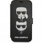 Karl Lagerfeld Heads carcasă flip pentru iPhone 12 Pro Max - negru