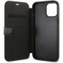 BMW PU Carbon Contrast Book carcasă pentru iPhone 12 Pro Max - negru