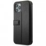 BMW PU Carbon Contrast Book carcasă pentru iPhone 12 Pro Max - negru