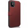 Mercedes Perforated Leather carcasă flip pentru iPhone 12 mini - roșu