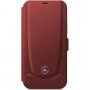 Mercedes Perforated Leather carcasă flip pentru iPhone 12/12 Pro - roșu