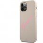 Guess Vintage Script husă din silicon pentru iPhone 12 Pro Max - bej