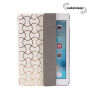 Carcasă / husă de protecţie, cu funcţie sleep şi stativ, pentru Apple iPad Pro 9,7" / Air 2 - alb cu model roz-auriu