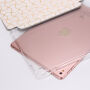 Carcasă / husă de protecţie, cu funcţie sleep şi stativ, pentru Apple iPad Pro 9,7" / Air 2 - alb cu model roz-auriu