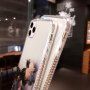Husă transparentă, rezistentă la impact cu model de marmură pentru iPhone 11 Pro Max - albastru portocaliu