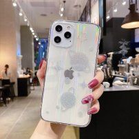 Husă moale schimbătoare cu stele argintii și planete pentru iPhone 12 mini - transparent