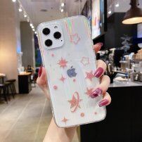 Husă moale schimbătoare cu stele roz pentru iPhone 11 Pro - transparent