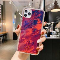 Husă de protecție rezistentă la impact, pictură abstractă pentru iPhone 11 Pro - fucsia