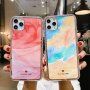 Husă de protecție rezistentă la impact, pictură abstractă pentru iPhone 11 Pro Max - albastru - portocaliu