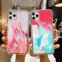 Husă de protecție rezistentă la impact, pictură abstractă pentru iPhone 11 Pro - roșu - alb