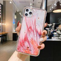 Husă de protecție rezistentă la impact, pictură abstractă pentru iPhone 11 Pro Max - roșu - alb