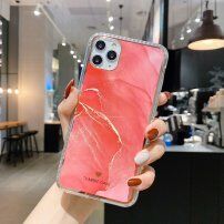 Husă rezistentă la impact din marmură pentru iPhone 12 / 12 Pro - coral