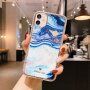 Husă rezistentă la impact cu model de marmură pentru iPhone 11 Pro Max - albastru regal